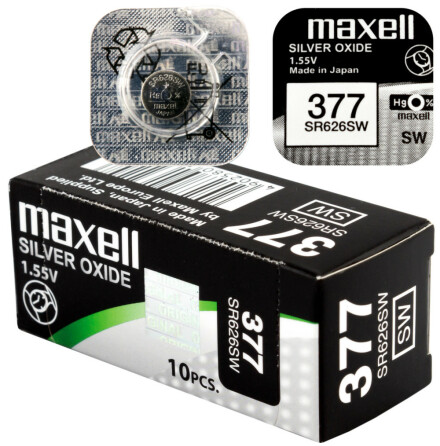 377 10-Pack SR626SW Klockbatterier silveroxid 1.55V - Maxell