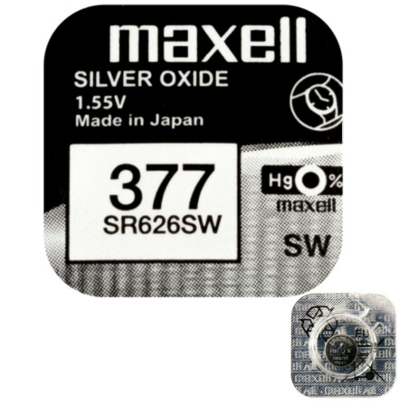 377 SR626SW Klockbatteri silveroxid 1.55V - Maxell