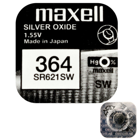 364 SR621SW Klockbatteri Silveroxid 1.55V - Maxell