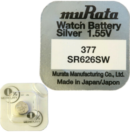 377 SR626SW Klockbatteri silveroxid 1.55V - Murata