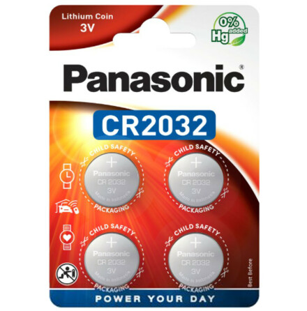 CR2032 4-Pack Panasonic Litium 3V