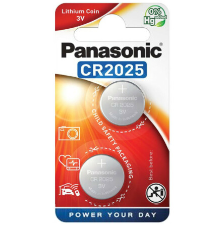 CR2025 2-Pack Panasonic Litium 3V