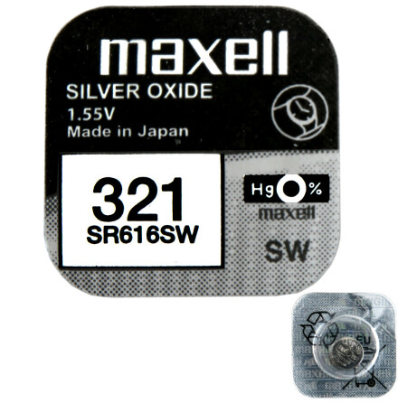 321 SR616SW Klockbatteri Silveroxid 1.55V - Maxell