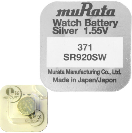 371 SR920SW Klockbatterier silveroxid 1.55V - Murata