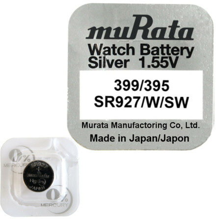 395 SR927SW Klockbatteri silveroxid 1.55V - MURATA