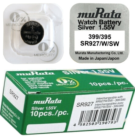 399 10-Pack SR927W Klockbatterier silveroxid 1.55V - MURATA