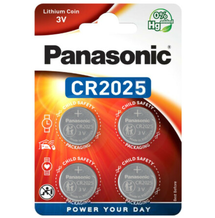 CR2025 4-Pack Panasonic Litium 3V