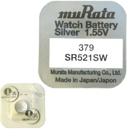 379 SR521SW Klockbatteri silveroxid 1.55V - MURATA