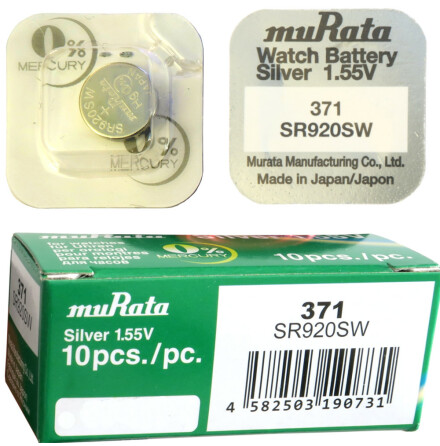 371 10-Pack SR920SW Klockbatterier silveroxid 1.55V - Murata