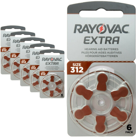 312 RAYOVAC EXTRA - 30 stycken hrapparatsbatterier