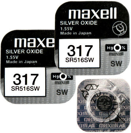 317 2-Pack SR516SW Klockbatteri Silveroxid 1.55V - Maxell