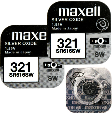 321 2-Pack SR616SW Klockbatteri Silveroxid 1.55V - Maxell