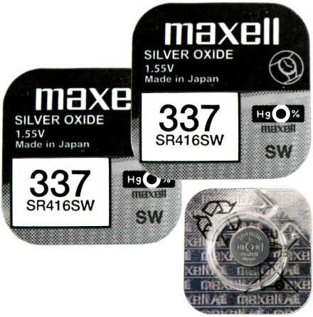 337 2-Pack SR416SW  Klockbatterier silveroxid 1.55V - Maxell