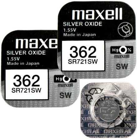 362 2-Pack SR721SW  Klockbatterier silveroxid 1.55V - Maxell