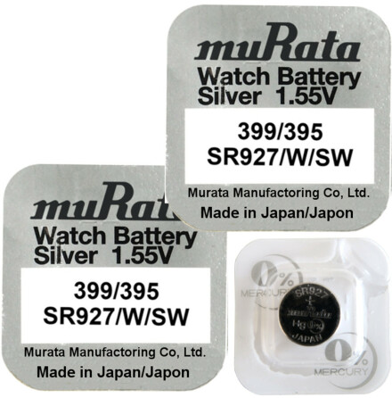 399 2-Pack SR927W 395 SR927SW  Klockbatterier silveroxid 1.55V - MURATA