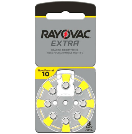 10 8-Pack RAYOVAC EXTRA Nr 10 - Hrapparatsbatterier